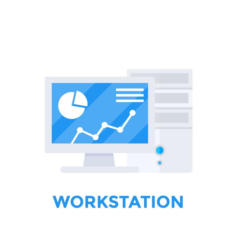 workstation computer vector illustration