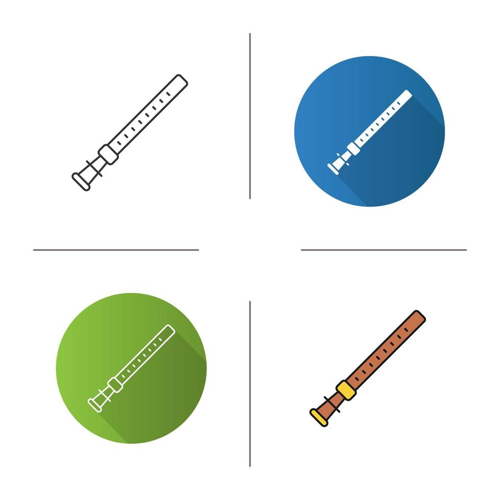 Duduk instrument icon. Flat design, linear and color styles. Tsiranapogh. Isolated vector illustrations