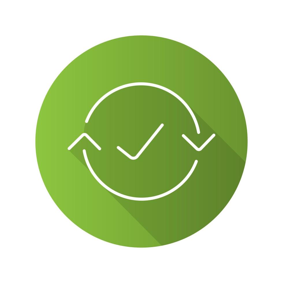 Money exchange complete flat linear long shadow icon. Refund. Vector line symbol