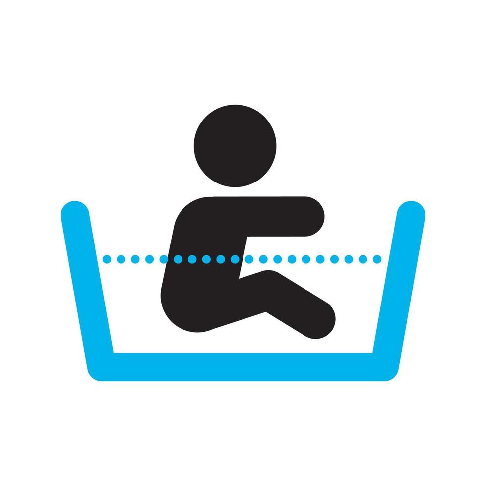 Baby in bathtub silhouette icon. Child taking bath. Isolated vector illustration