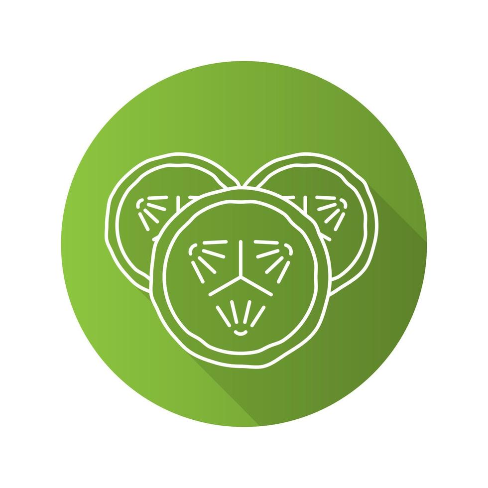 Cucumber slices color icon. Spa. Cucumber facial mask. Isolated vector illustration