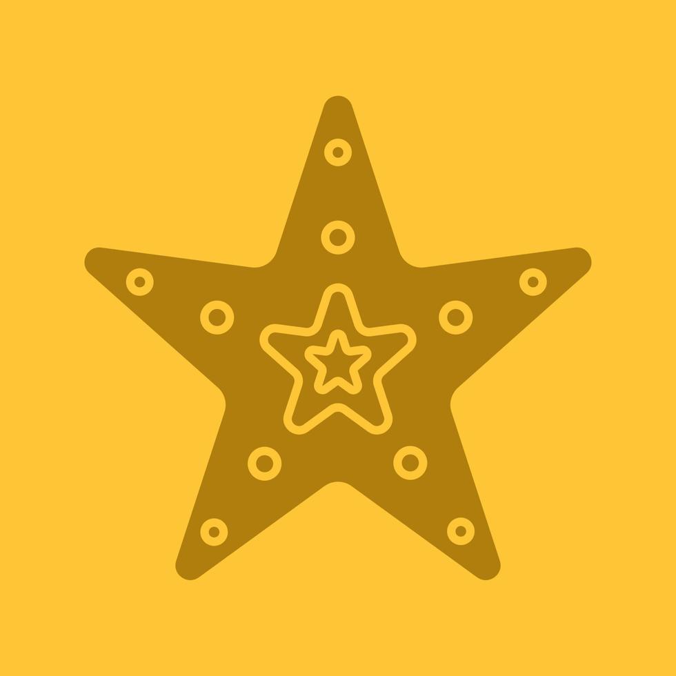 Sea star glyph color icon. Silhouette symbol. Negative space. Vector isolated illustration