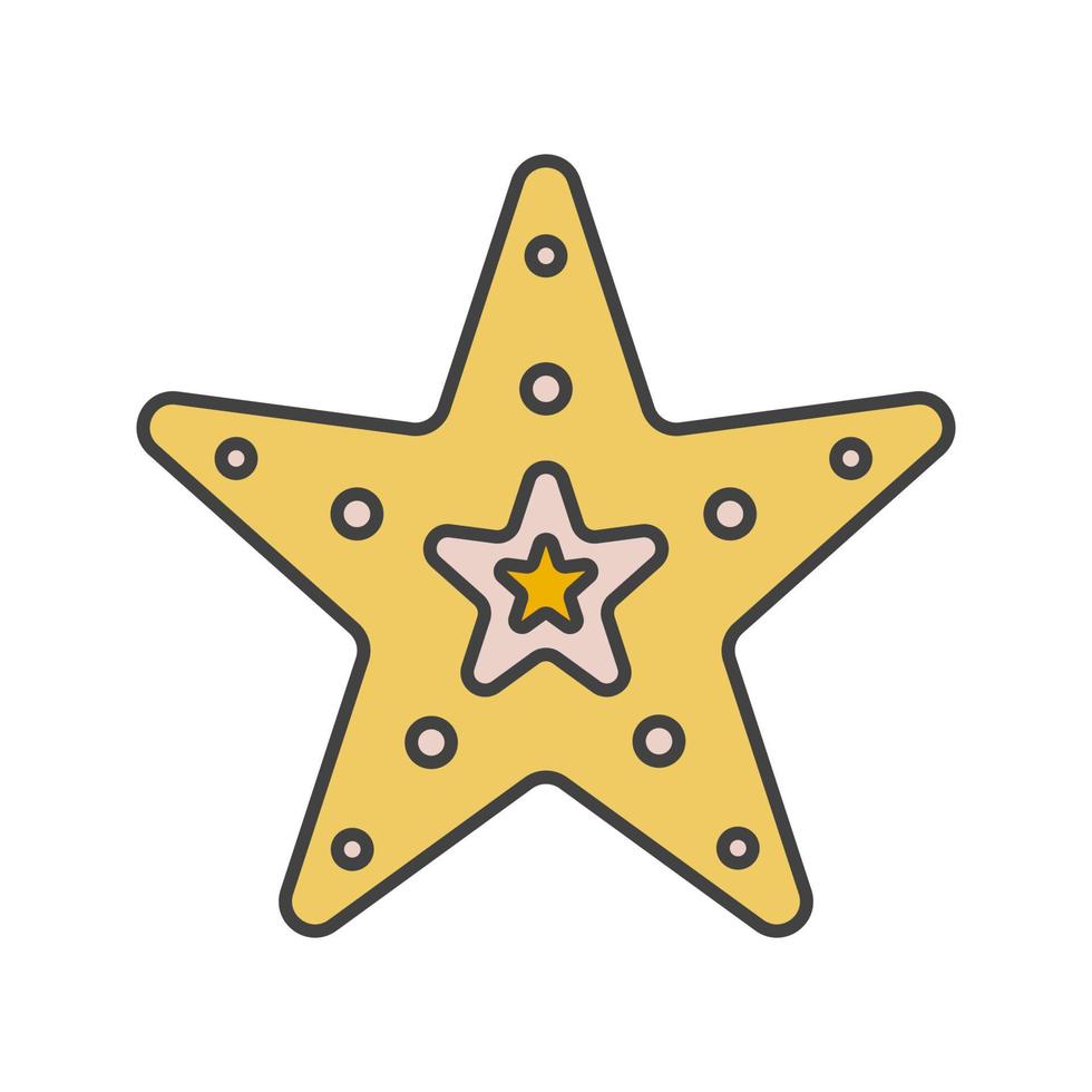 icono de color de estrella de mar. ilustración vectorial aislada vector