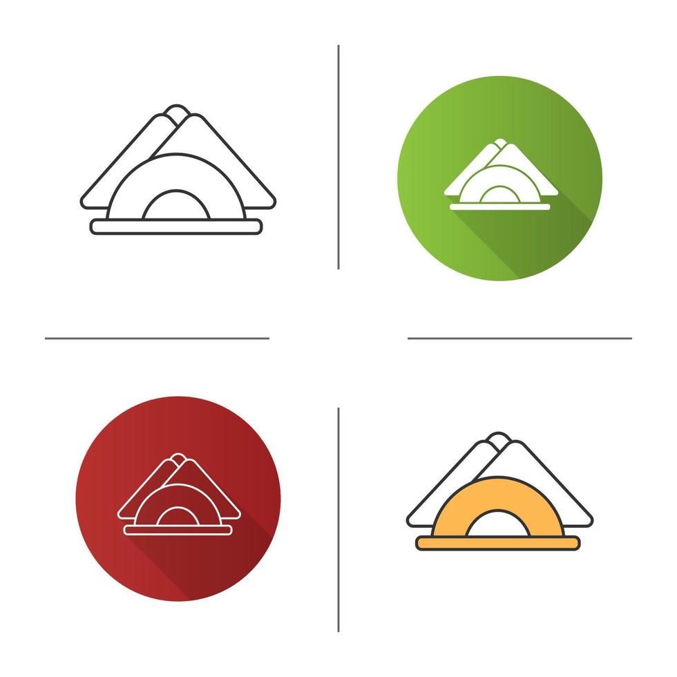 Table napkins icon. Napkins holder. Flat design, linear and color styles. Isolated vector illustrations