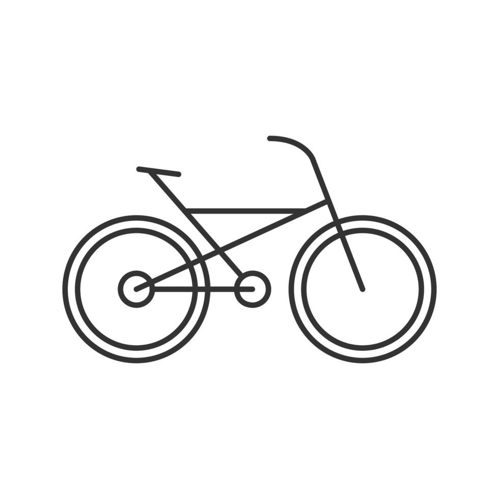 icono lineal de bicicleta. bicicleta. Ilustración de línea fina. símbolo de contorno de ciclismo. dibujo de contorno aislado vectorial vector
