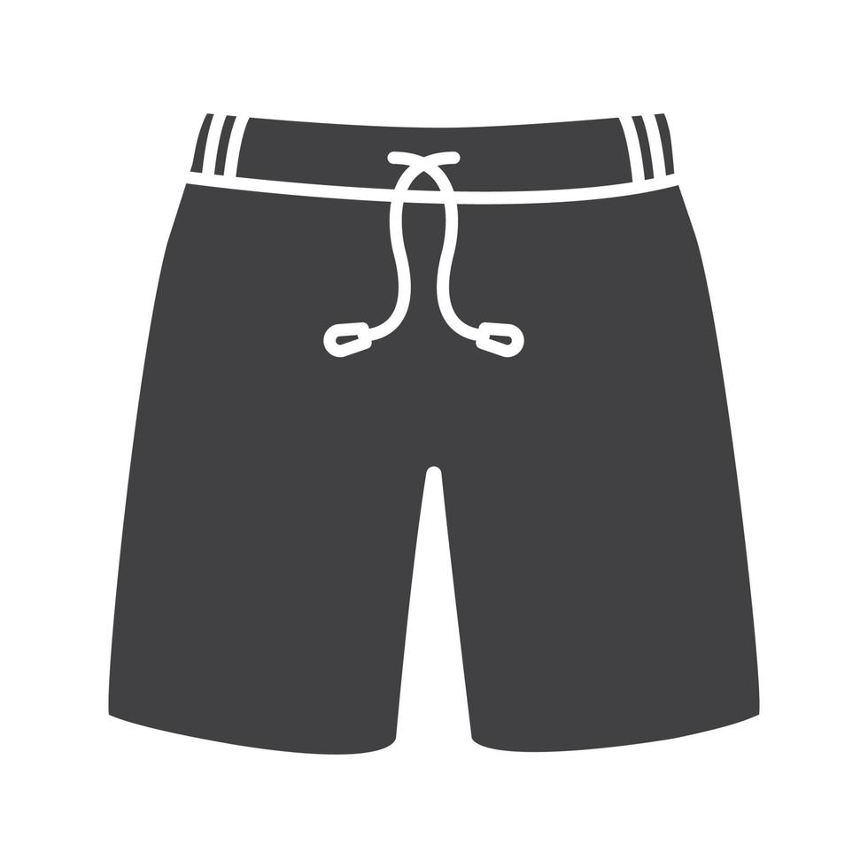 Swimming trunks glyph icon. Silhouette symbol. Sport shorts. Negative space. Vector isolated illustration