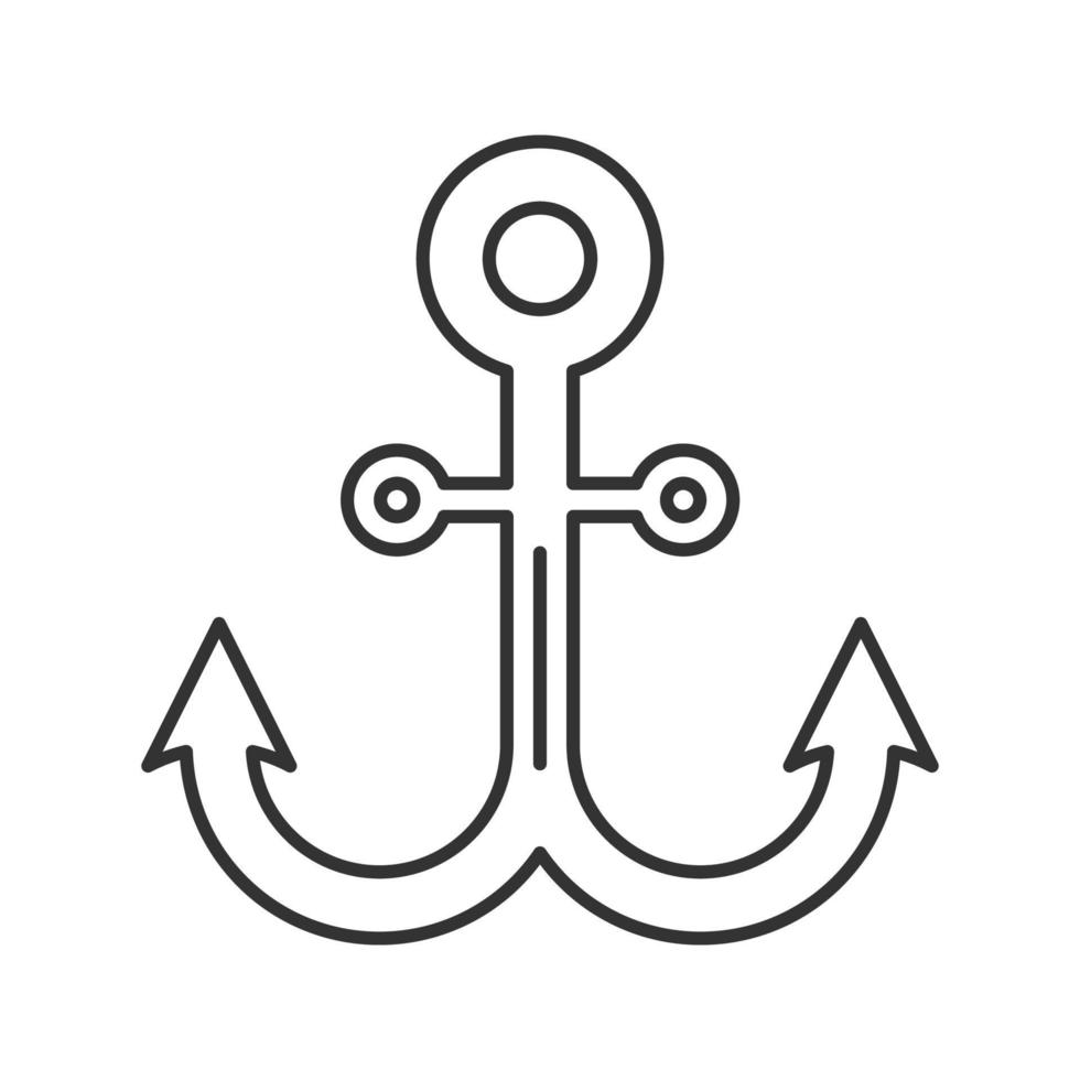 Anchor linear icon. Thin line illustration. Contour symbol. Vector isolated outline drawing