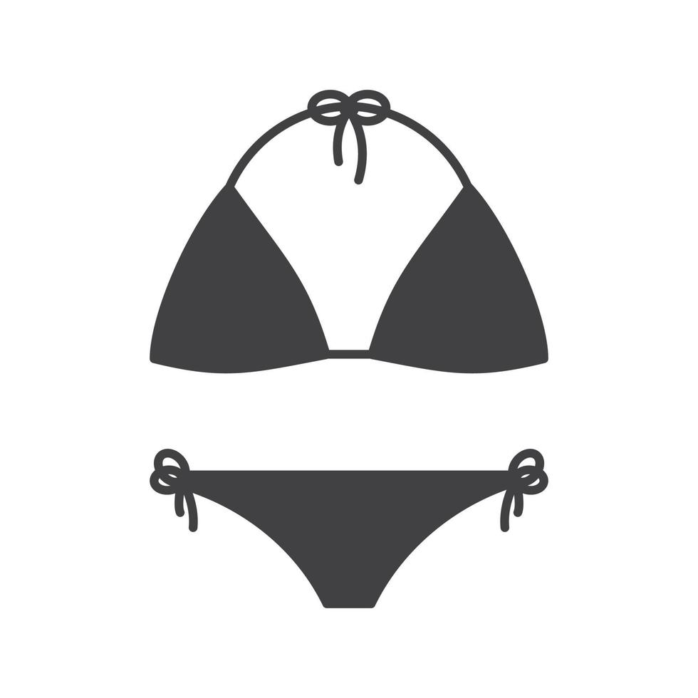 Swimsuit glyph icon. Silhouette symbol. Bikini swim suit. Negative space. Vector isolated illustration