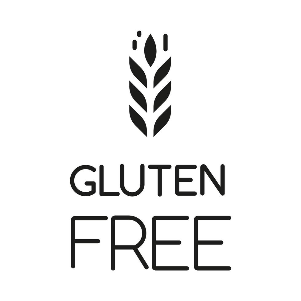 icono de glifo sin gluten. alimentos orgánicos. ingrediente libre de producto. pan saludable. Dieta nutritiva, alimentación saludable. prevención celíaca. símbolo de silueta. espacio negativo. vector ilustración aislada