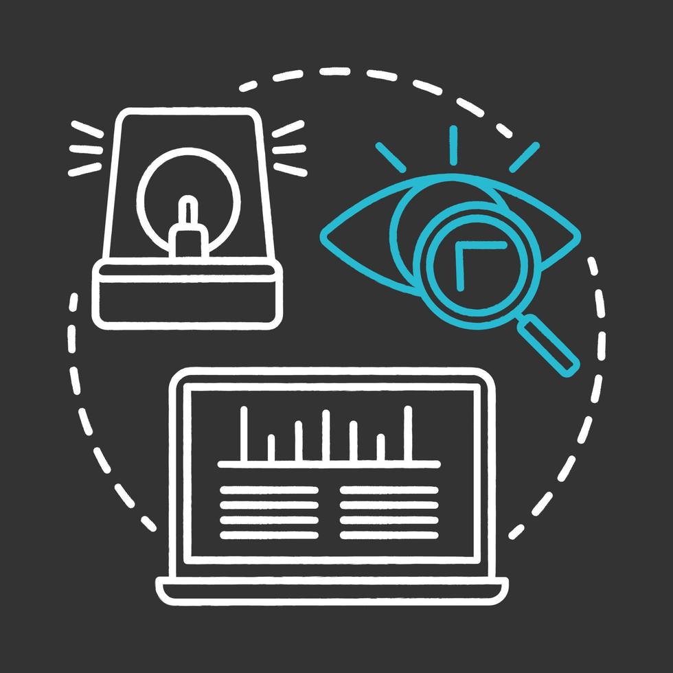 Stress testing chalk concept icon. Software development stage idea thin line illustration. Application stability and reliability verification. IT project idea. Vector isolated chalkboard illustration