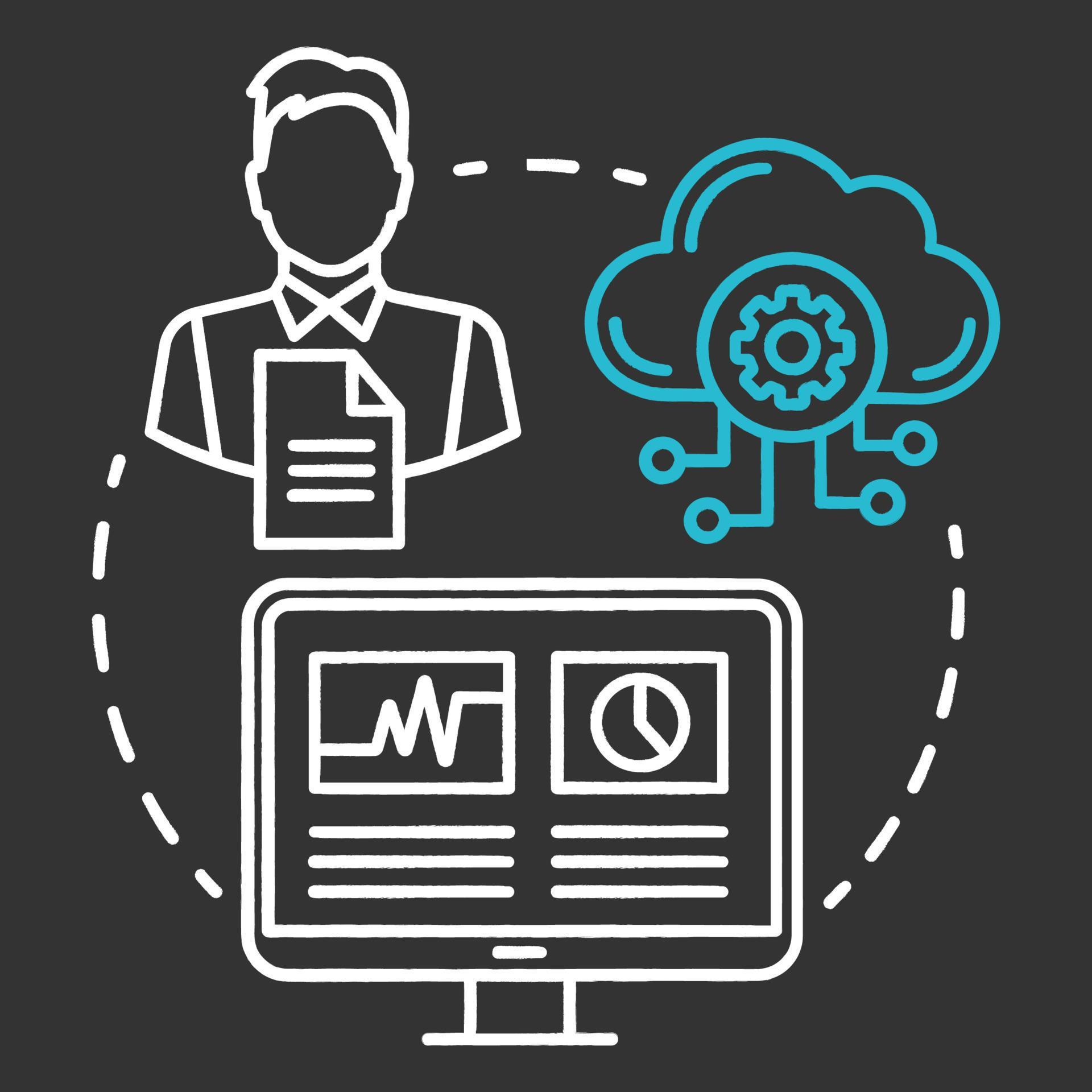 Test environment specialist chalk concept icon. Software development ...