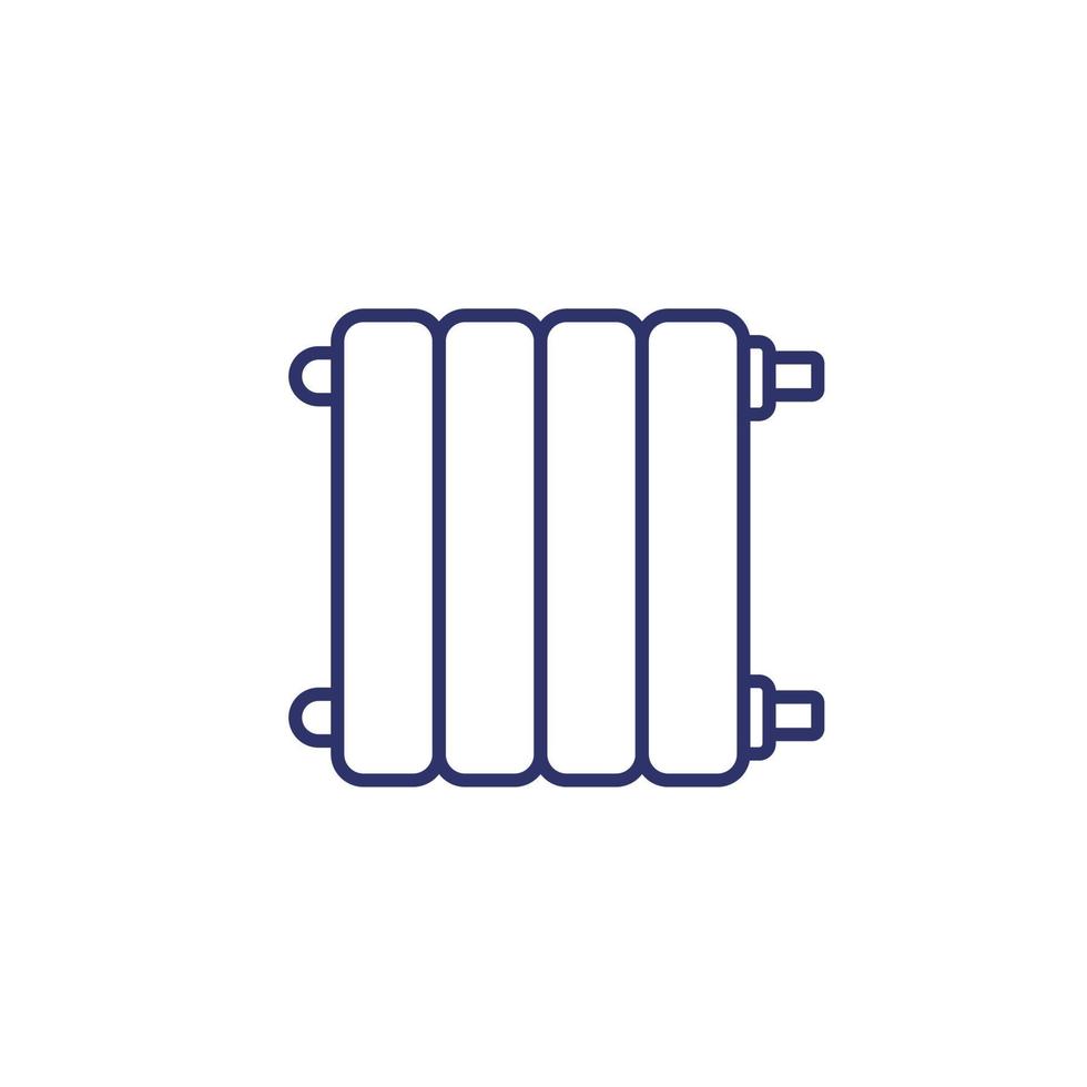 Heating battery line icon on white vector