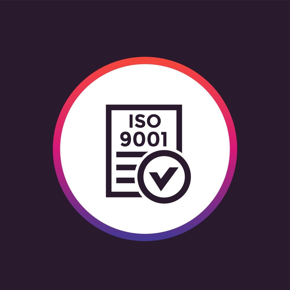 ISO 9001 vector icon