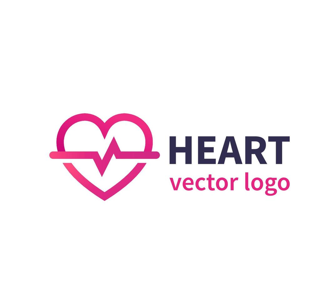 logotipo de vector de corazón para clínica de cardiología, cardiólogo