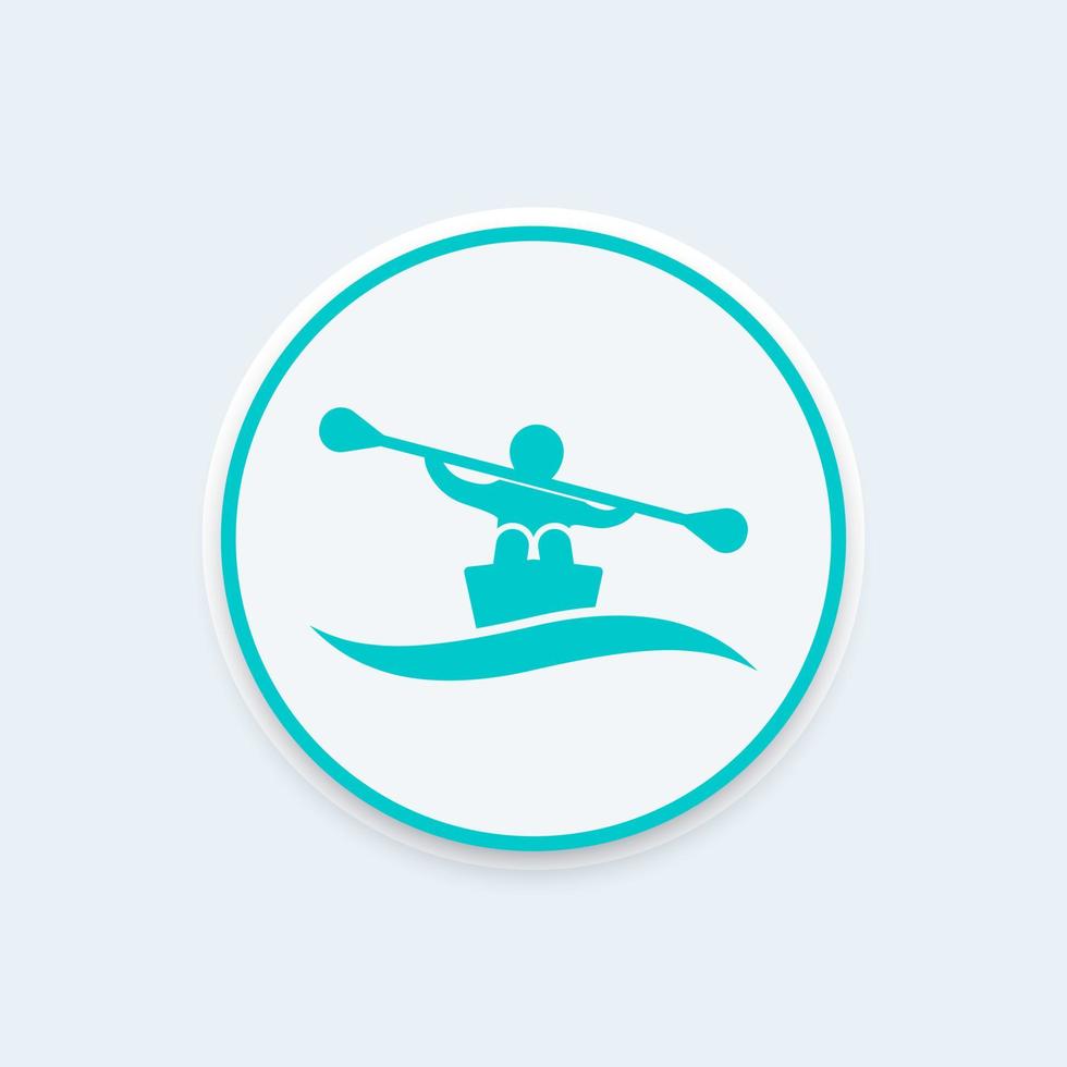 Rowing, kayak, canoe icon vector