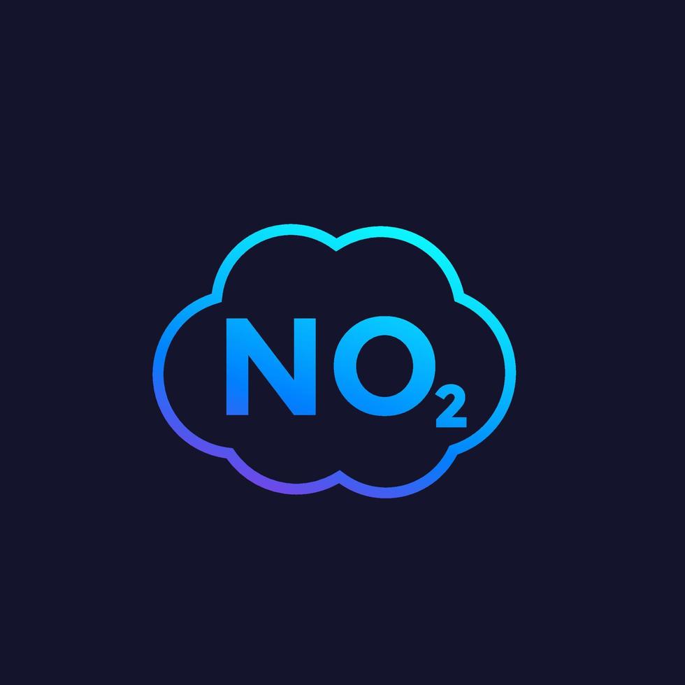 NO2 icon, nitrogen dioxide vector