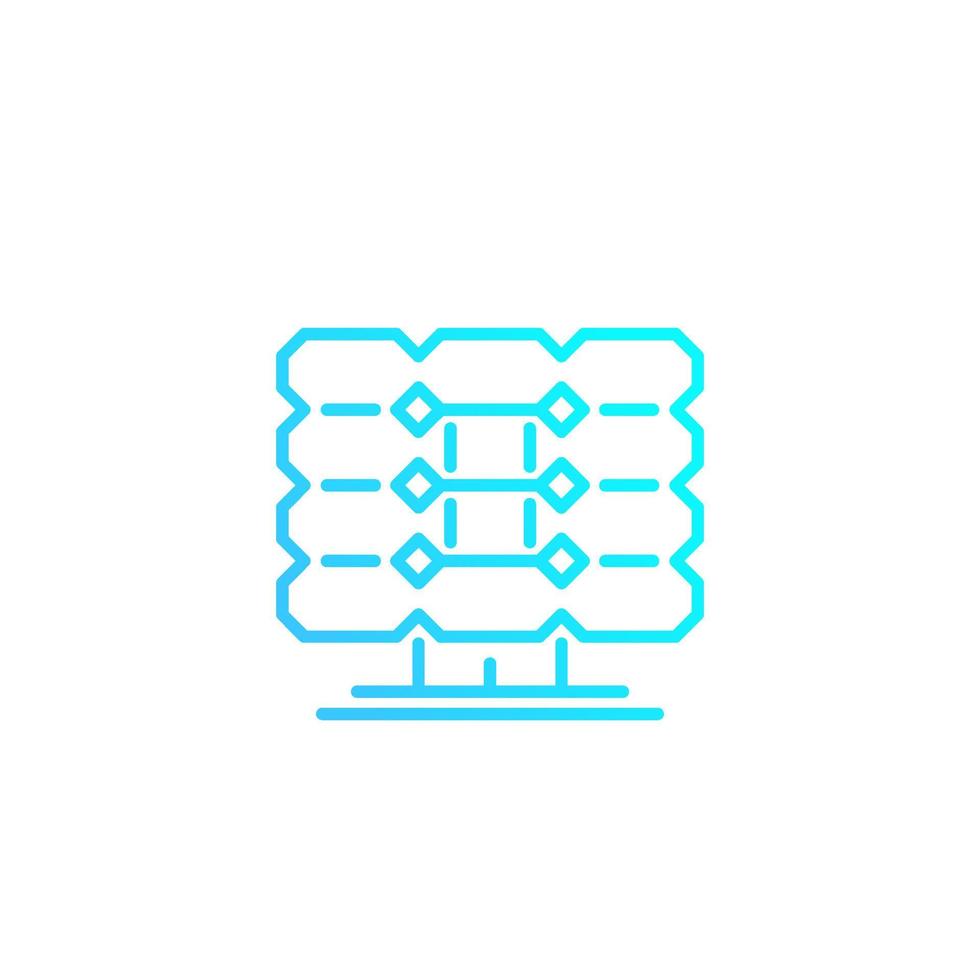 Solar panel, vector linear icon