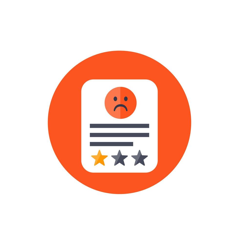 bad review icon vector