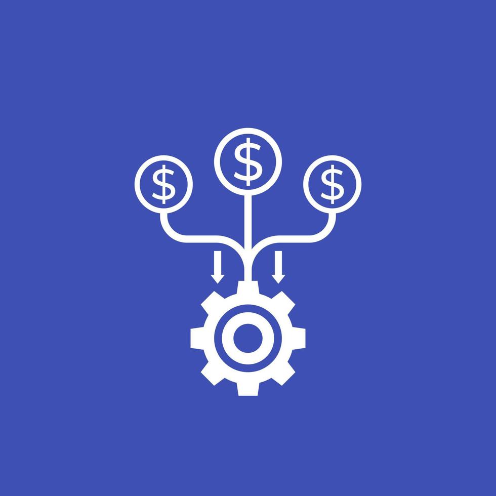 cash flow, funds, costs optimization vector icon