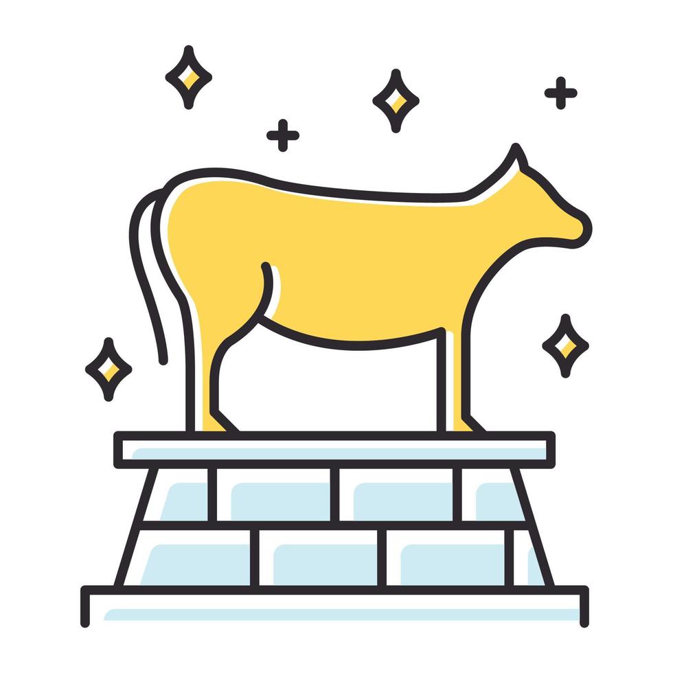 Golden Calf Bible story color icon. Animal idol, bull representation. Religious legend. Christian religion, holy book scene plot. Exodus Biblical narrative. Isolated vector illustration