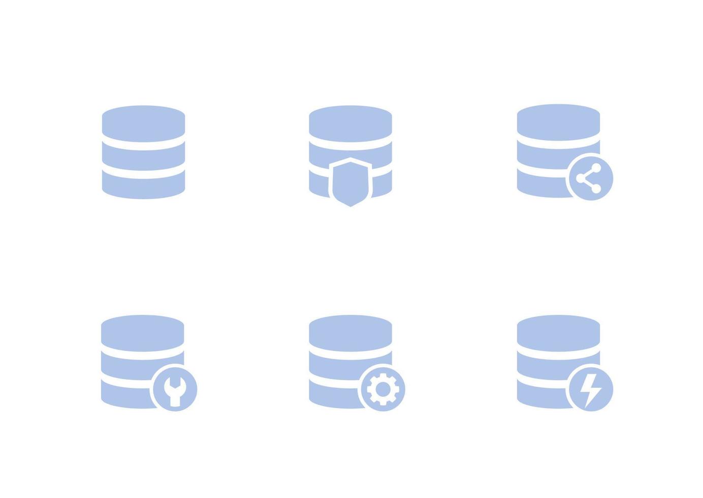 database, data storage icons set vector