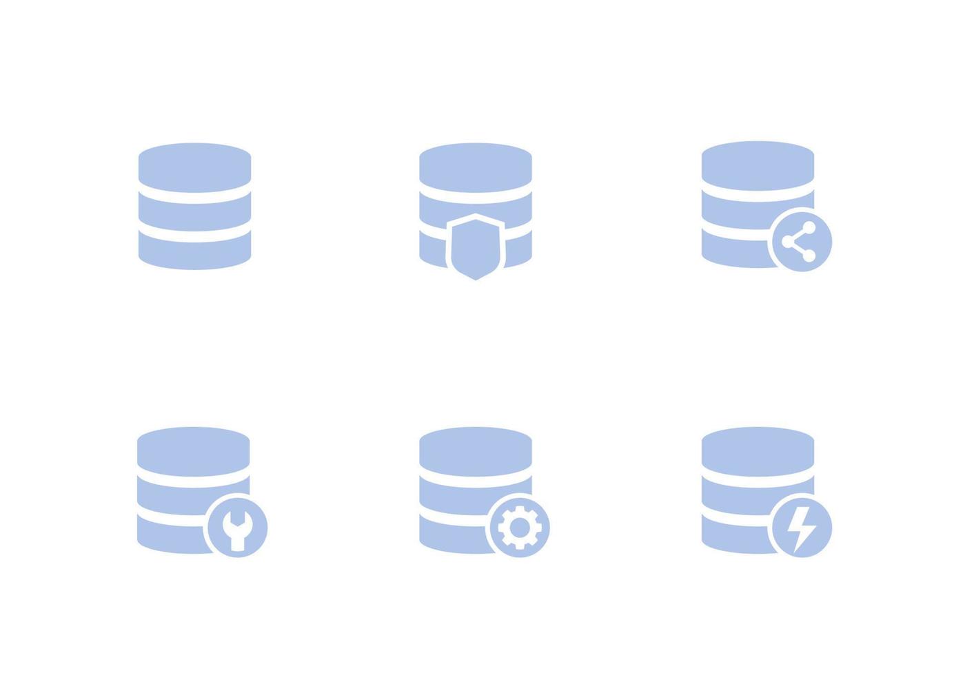 database, data storage icons set vector