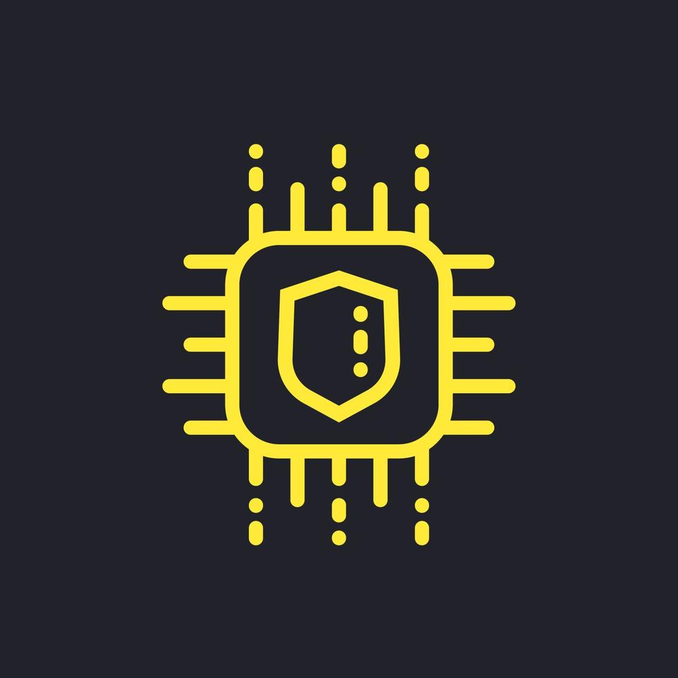 cryptography vector icon, linear style