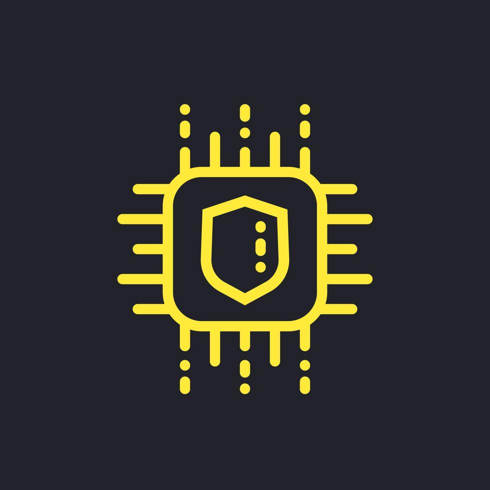 cryptography vector icon, linear style