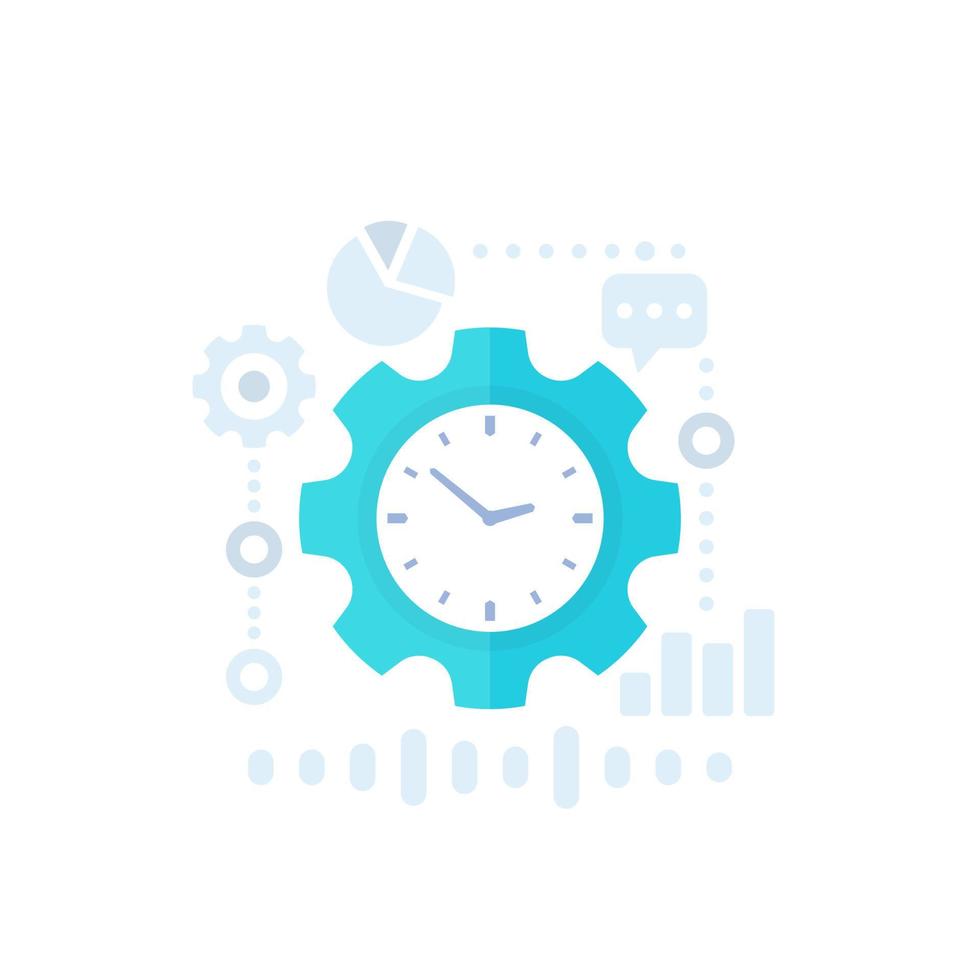 productivity, productive capacity and performance analytics vector icon