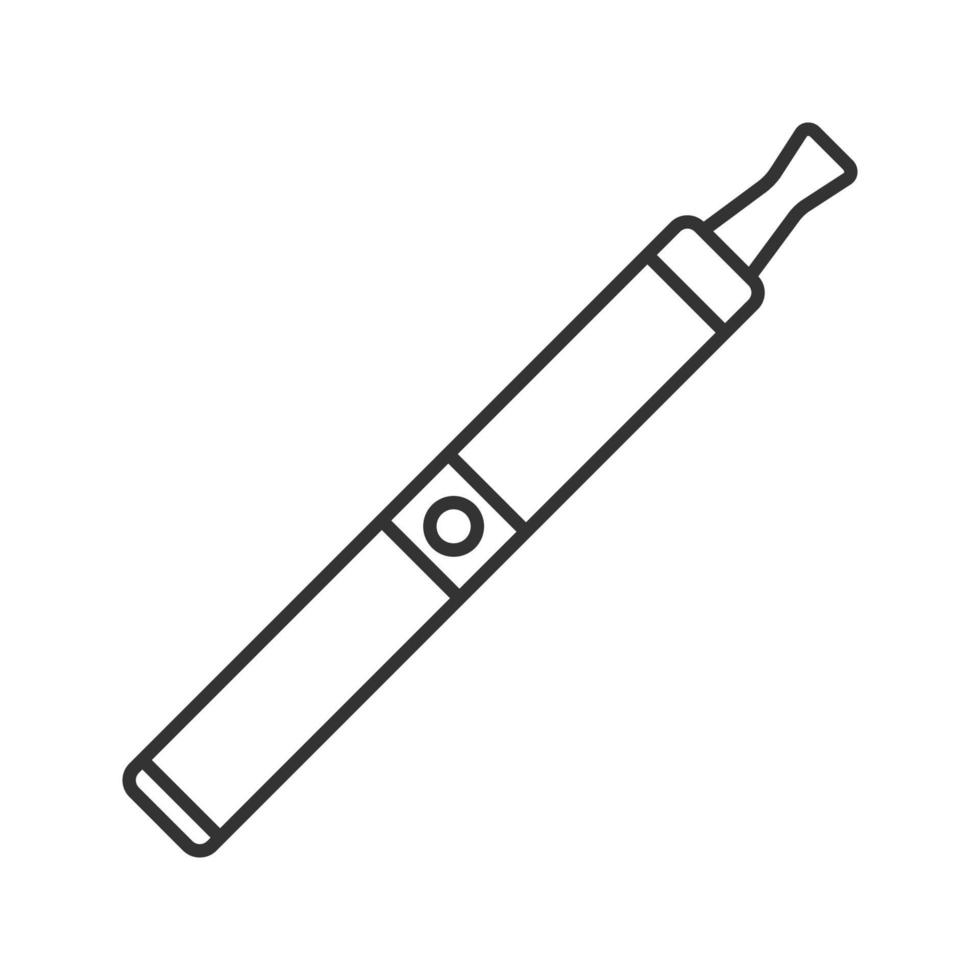 E-cigarette linear icon. Thin line illustration. Vape pen. Electronic cigarette. Contour symbol. Vector isolated outline drawing