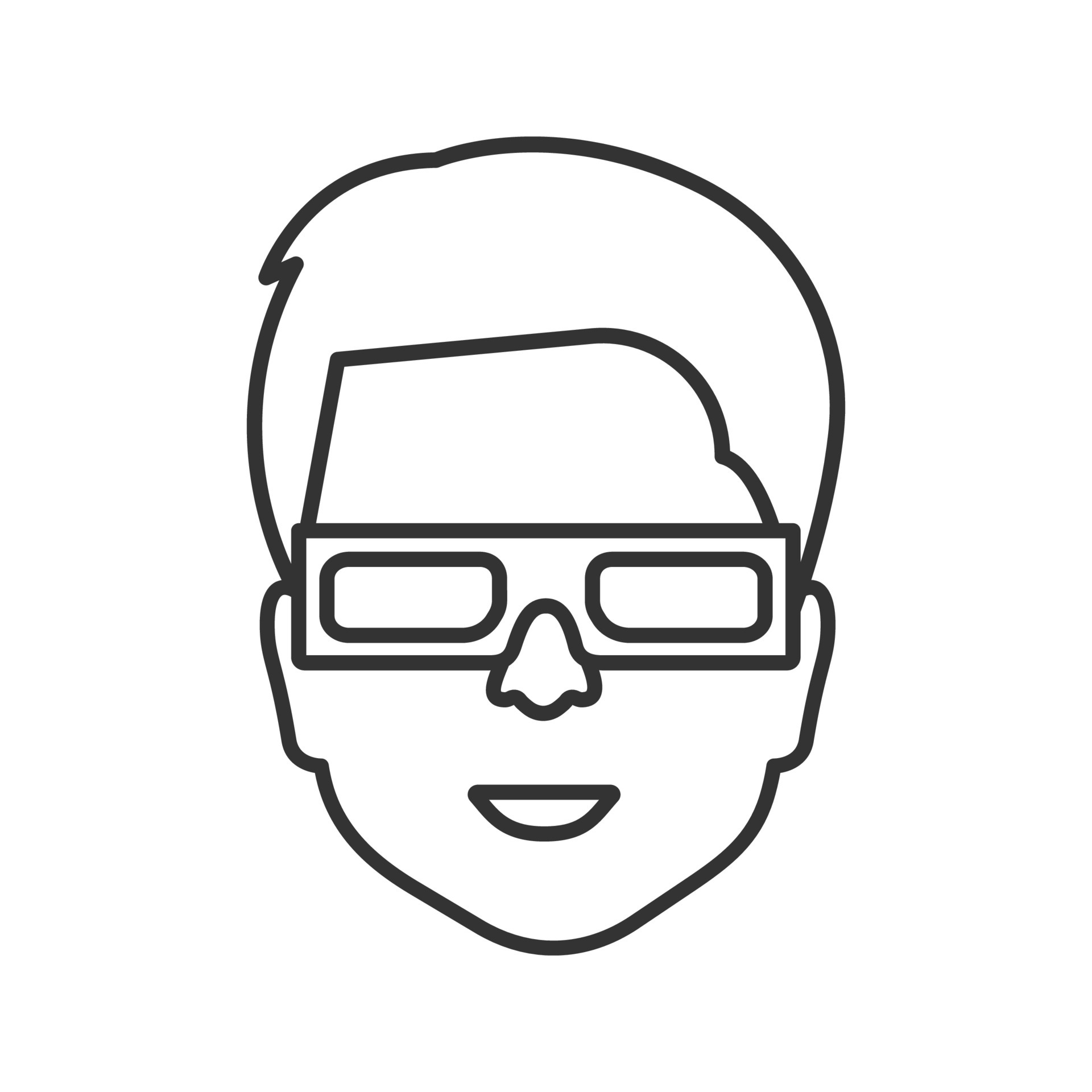 Man With Polarized 3D Glasses Linear Icon. Thin Line Illustration. Anaglyph  Glasses. Contour Symbol. Vector Isolated Outline Drawing 4333231 Vector Art  At Vecteezy