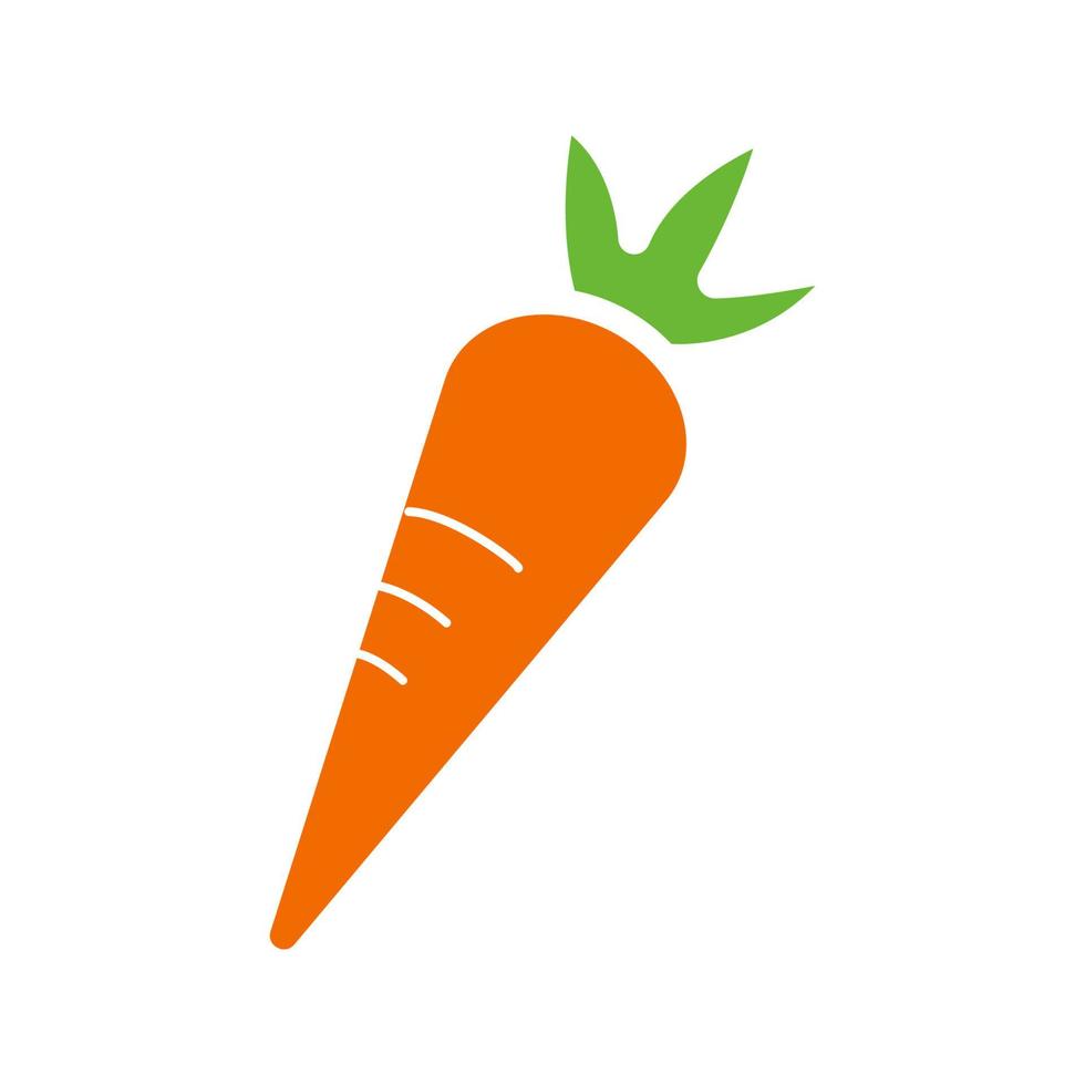 icono de color de glifo de zanahoria. símbolo de silueta sobre fondo blanco sin contorno. espacio negativo. ilustración vectorial vector