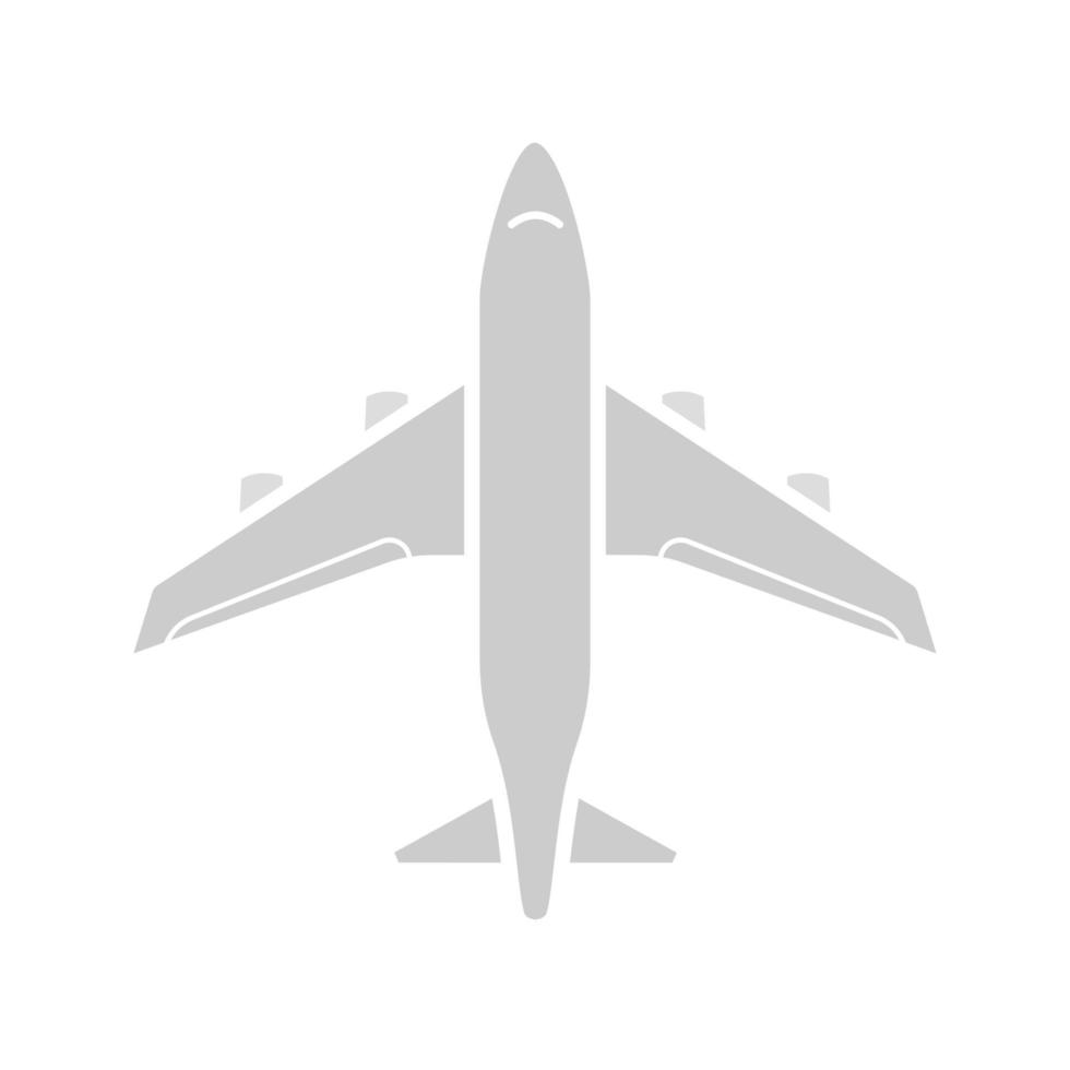 Airplane glyph color icon. Airliner. Plane. Silhouette symbol on white background with no outline. Negative space. Vector illustration