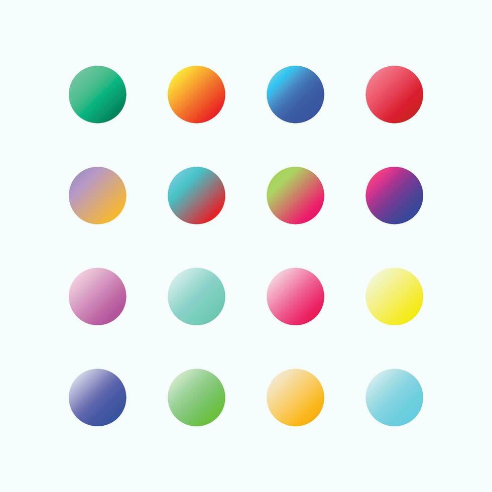 Set of circle shape design Gradient sphere . vector