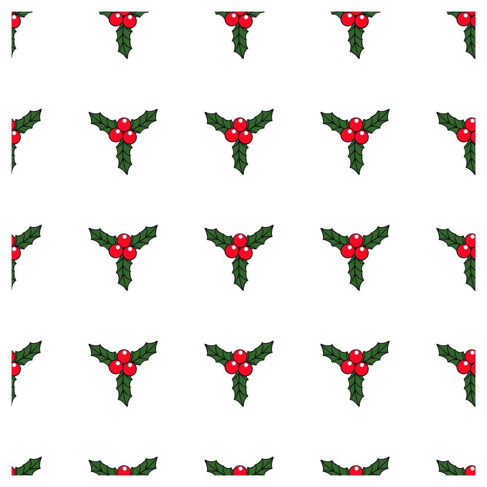 Mistletoe seamless pattern for Christmas. vector