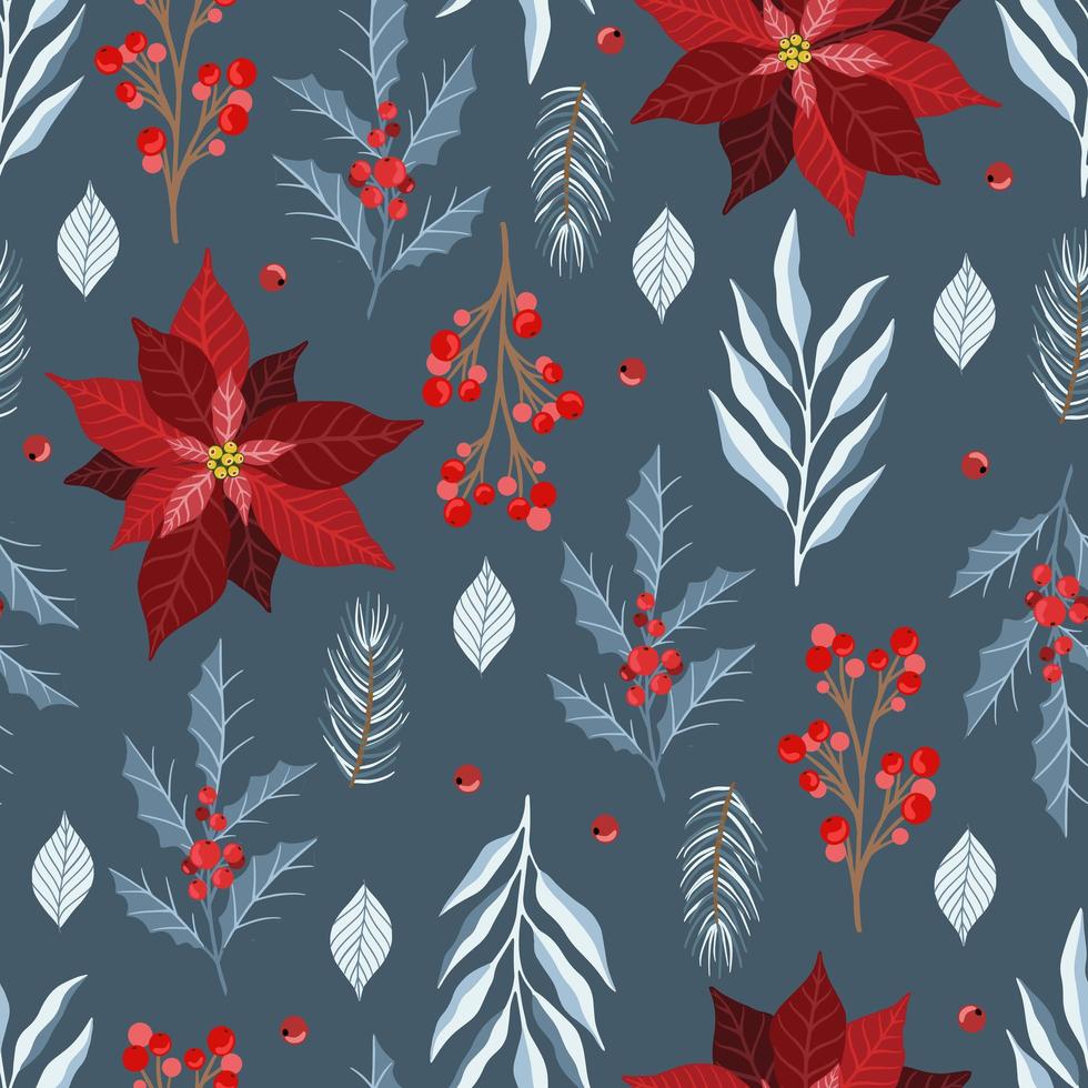 Holiday Seamless Pattern with Christmas forest branches. vector