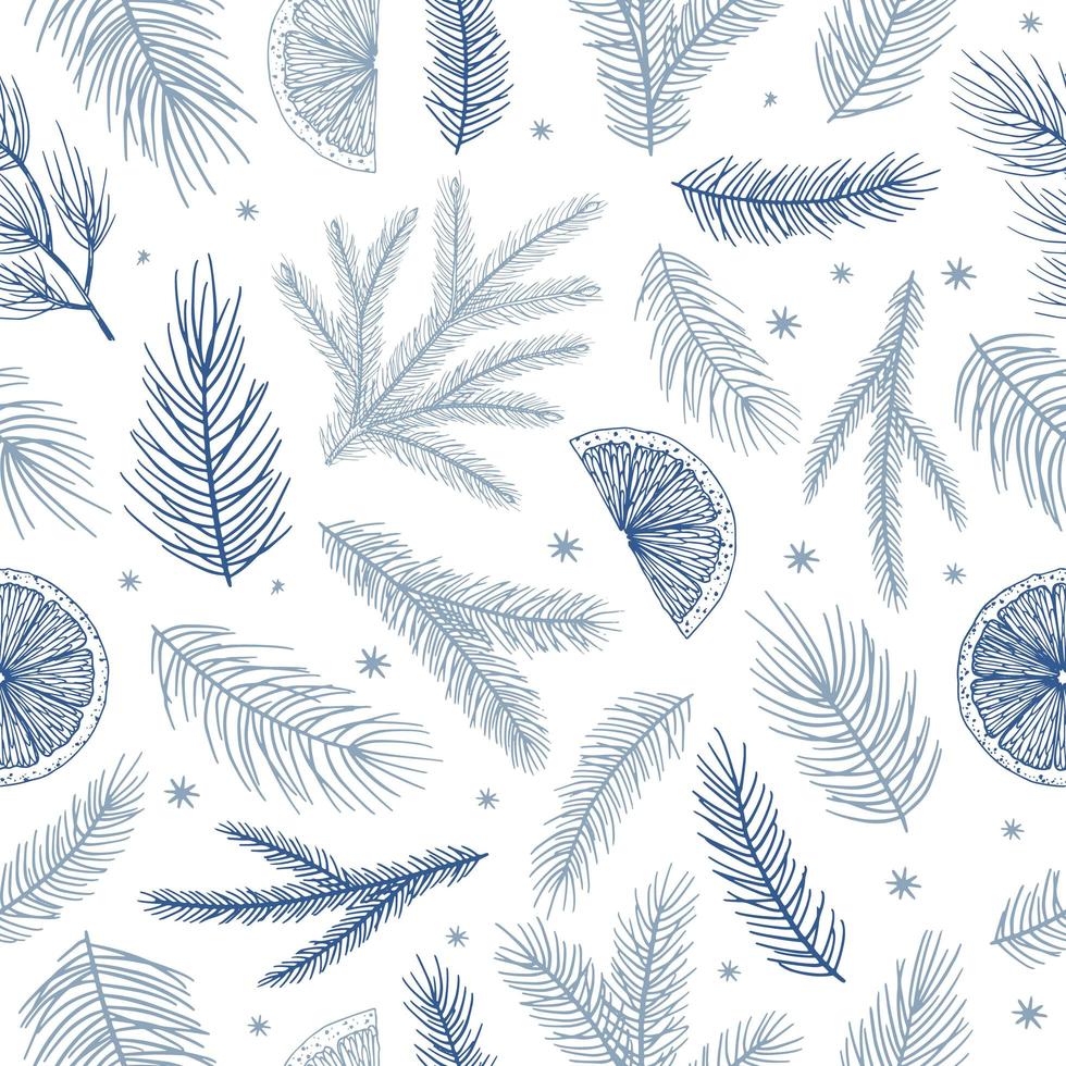 Christmas and New Year seamless pattern, vector xmas background