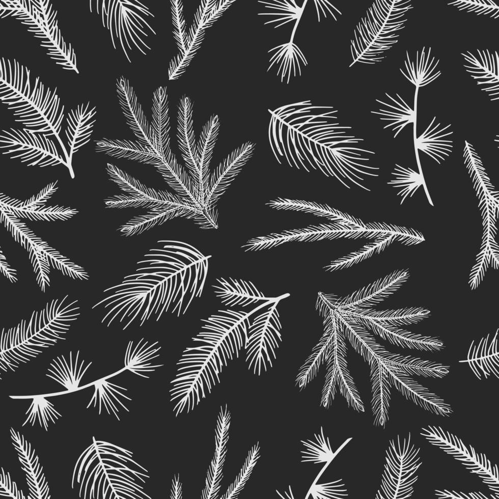 Holiday Seamless Pattern with Christmas forest branches. vector