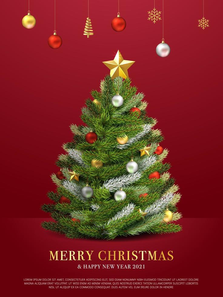 Modern Merry christmas and New year background vector