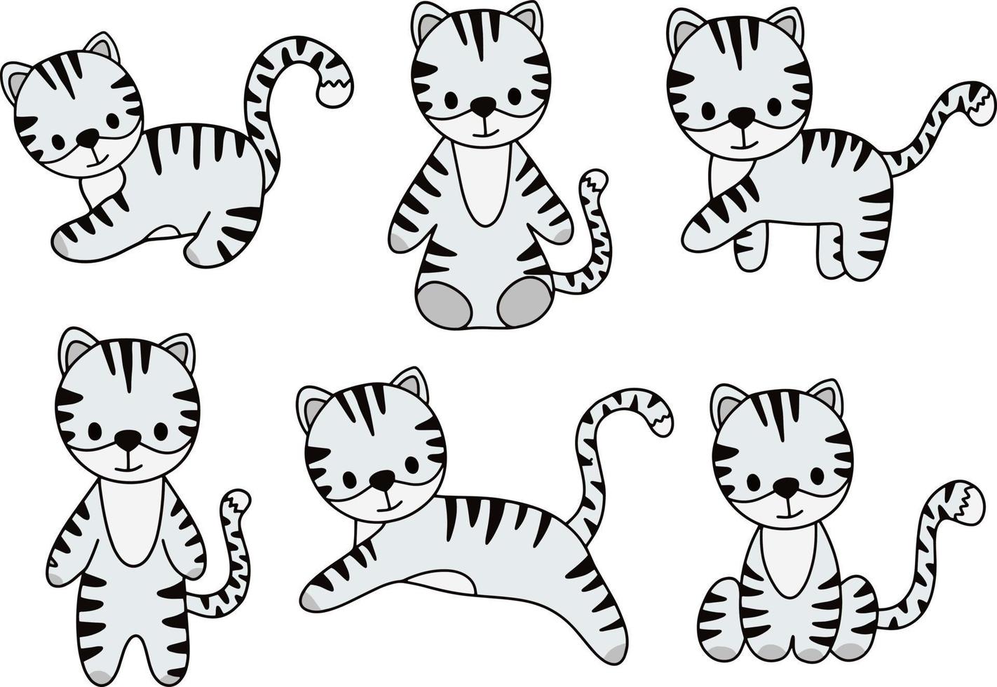 Vector collection white baby tiger different poses. Doodle baby tiger for nursery decoration. Cartoon tiger collection. 4334155 Vector Art at Vecteezy Vector collection white baby tiger different poses. Doodle baby tiger for nursery decoration. Cartoon tiger collection. 4334155 Vector Art at Vecteezy