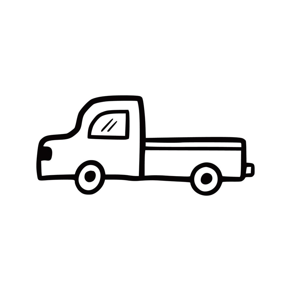 Truck car. Doodle sketch scribble vector