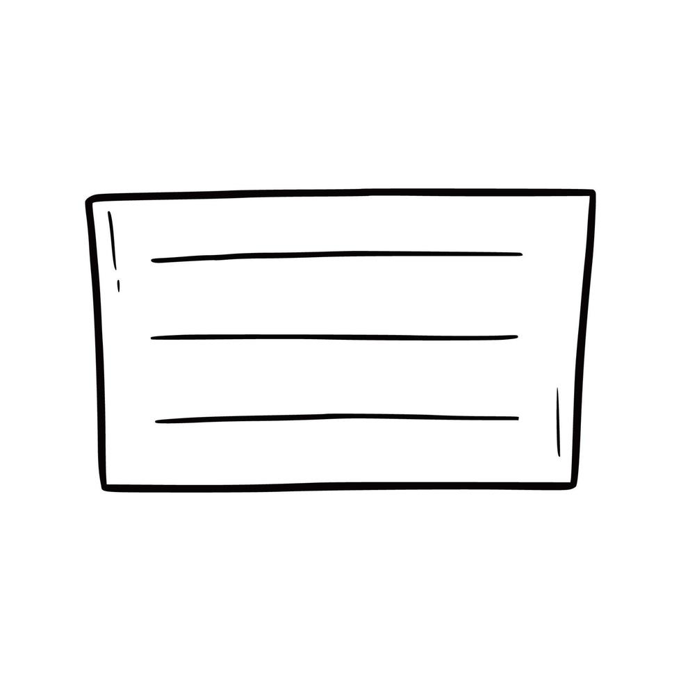 Hand drawn paper memo sticky. vector