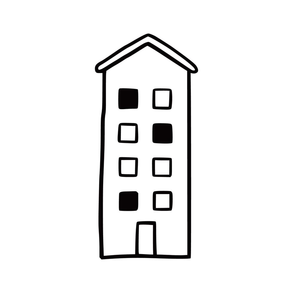 edificio del doodle. boceto dibujado a mano vector