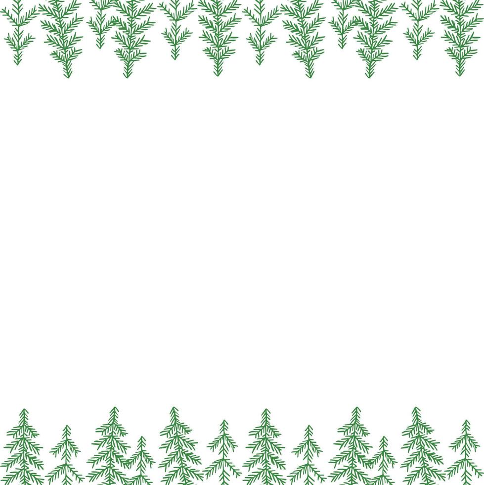 green christmas background with christmas trees and with place for text vector