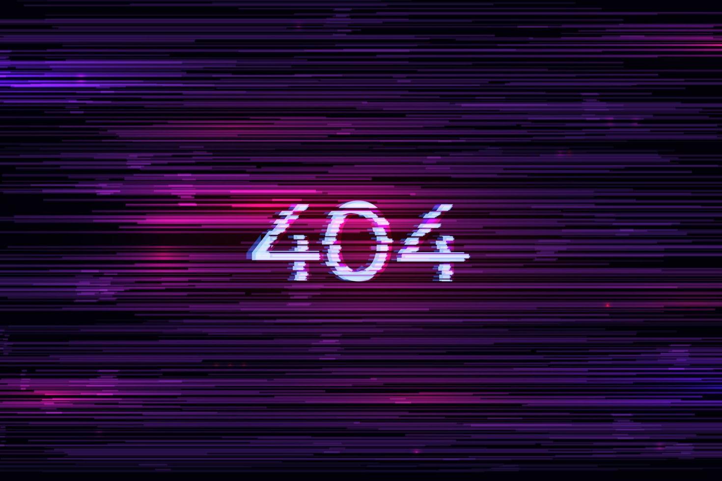 Fondo de error 404 con efecto de falla vector