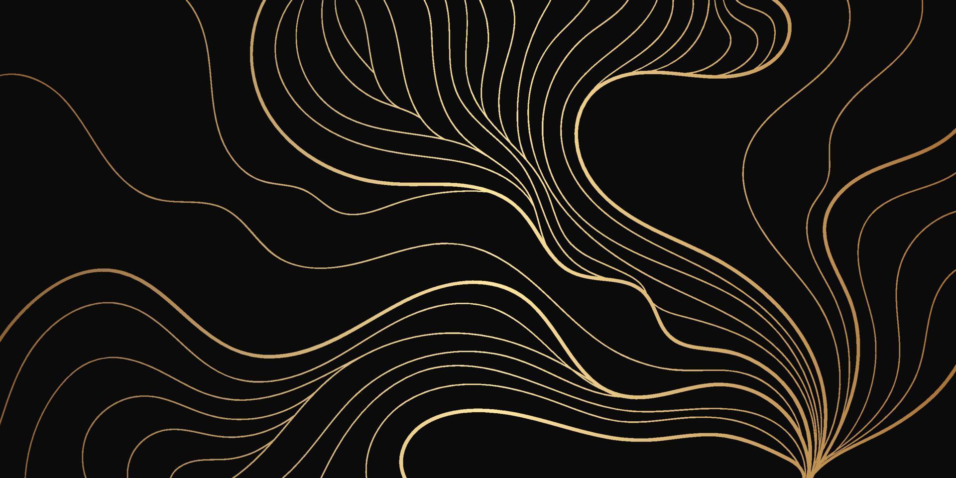 Luxury golden retro pattern on dark background vector