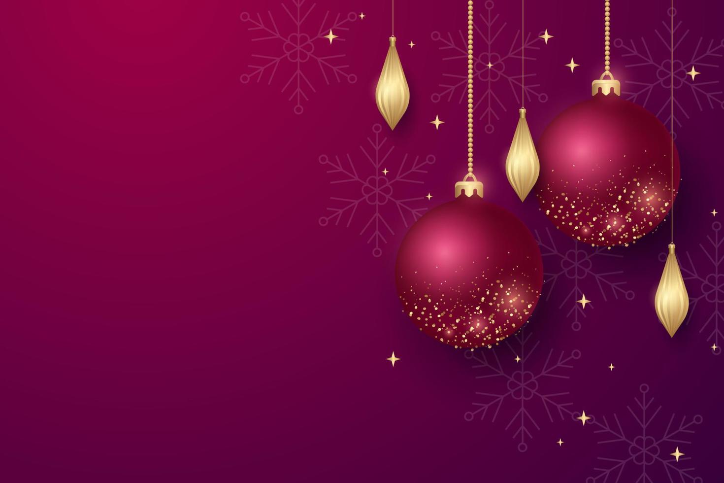 Christmas balls on a lilac background with space for text vector