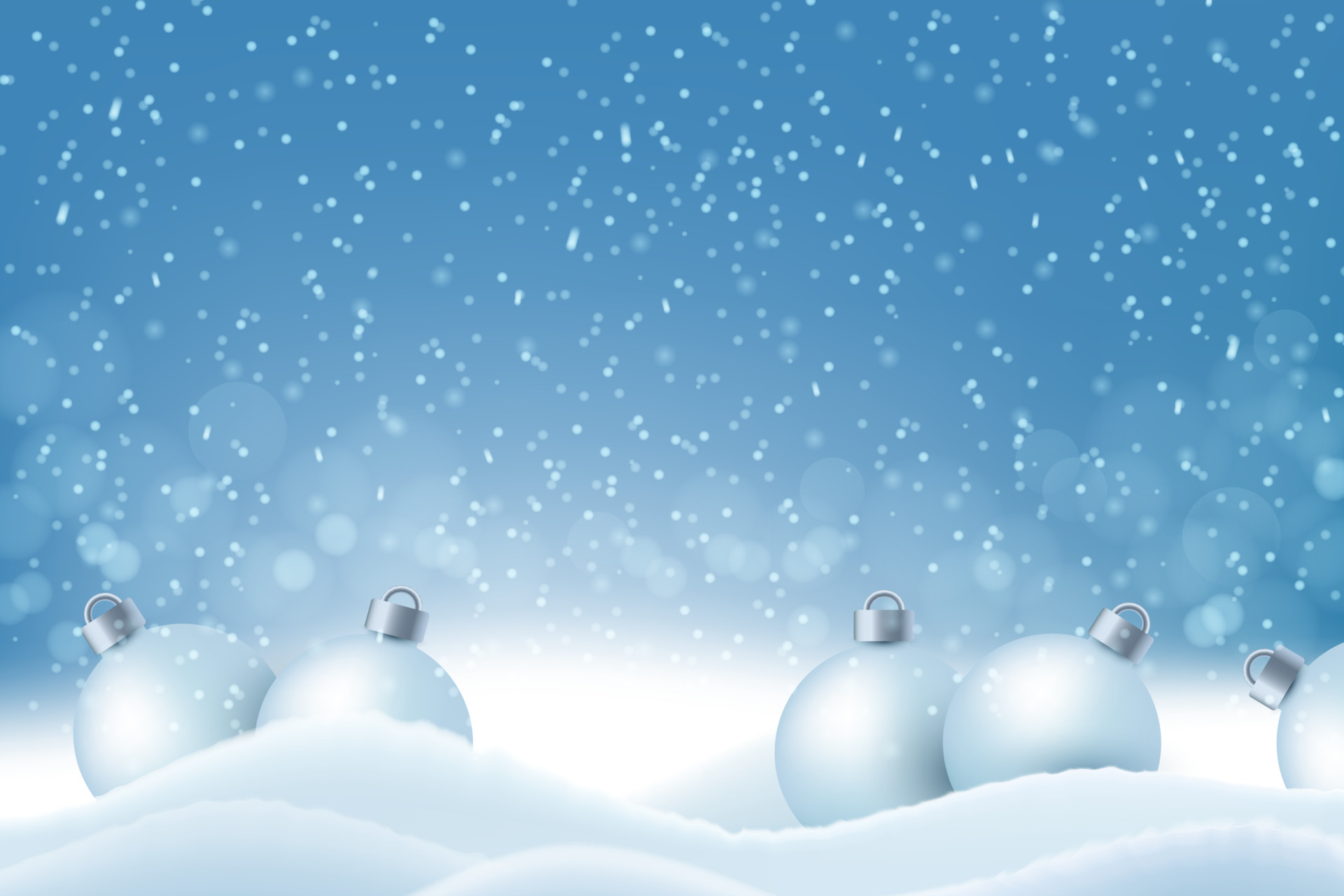 Christmas balls on the snow on a blue background 4334266 Vector Art at