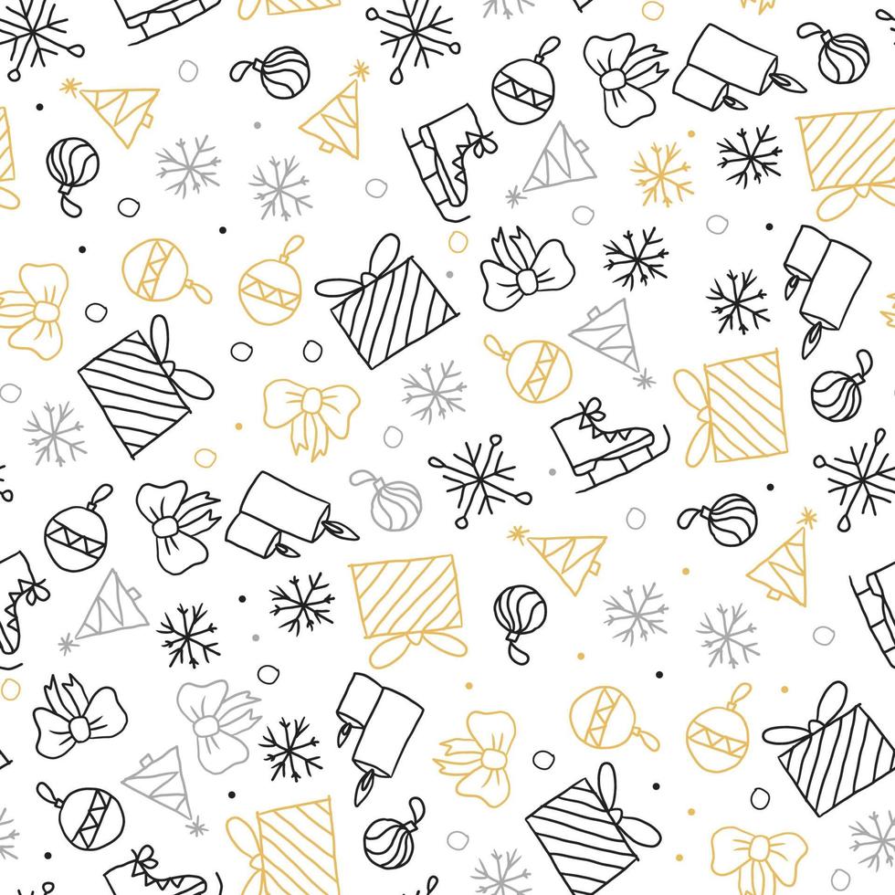 Hand draw Christmas seamles pattern vector