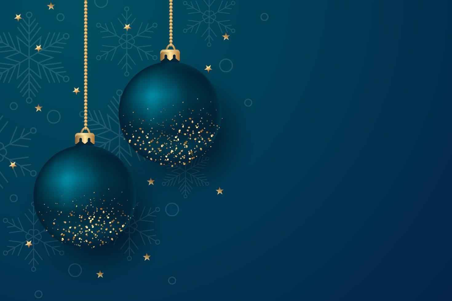 Christmas balls background with text space vector